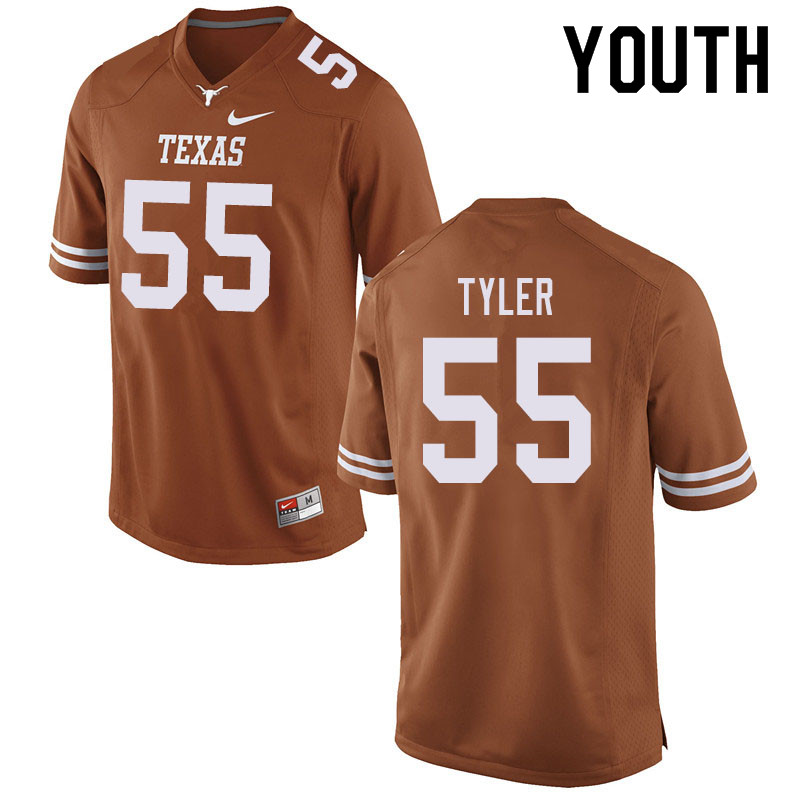 Youth #55 Willie Tyler Texas Longhorns College Football Jerseys Sale-Orange